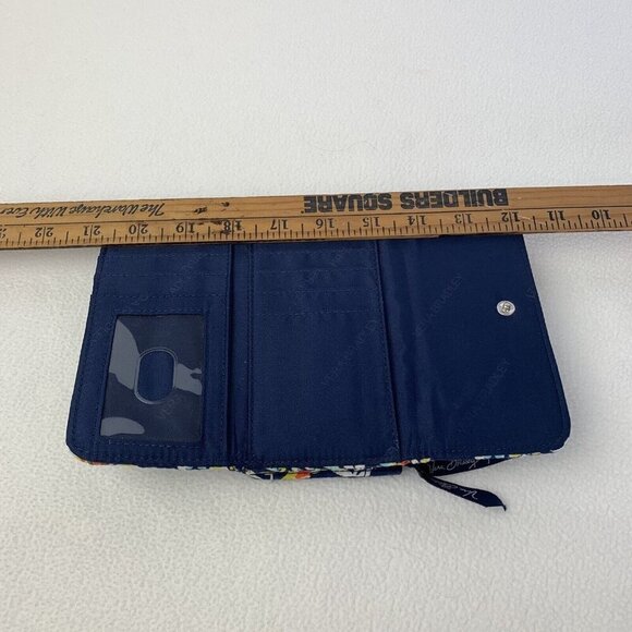 Vera Bradley “Chandelier Floral” Pattern Trifold Wallet Wristlet Blue - Picture 5 of 7